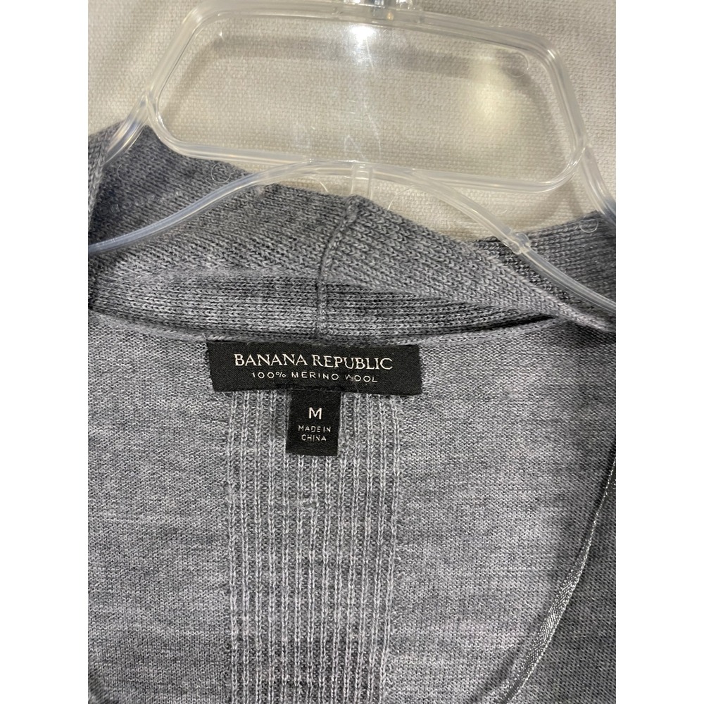 Banana Republic Womens Gray 100% Merino Wool Open Front Cardigan Sweater Size M - Picture 4 of 7